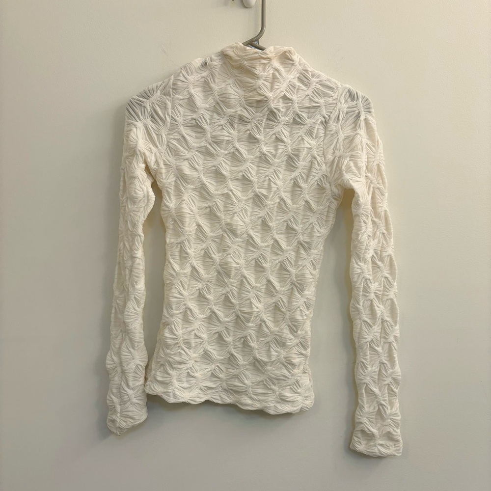 Anthropologie Long Sleeve Mock Neck Textured Top Size: XS - Picture 4 of 9